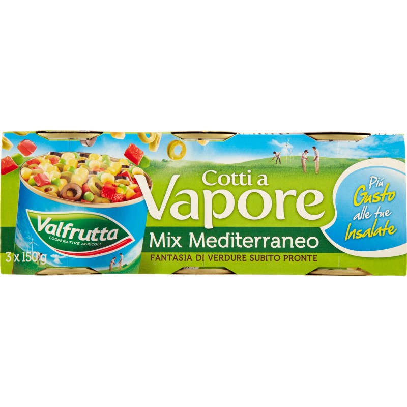 Valfrutta Cotti a Vapore Mix Mediterraneo 3 x 150 gr. Valfrutta Cotti a Vapore Mix Mediterraneo 3 x 150 gr.