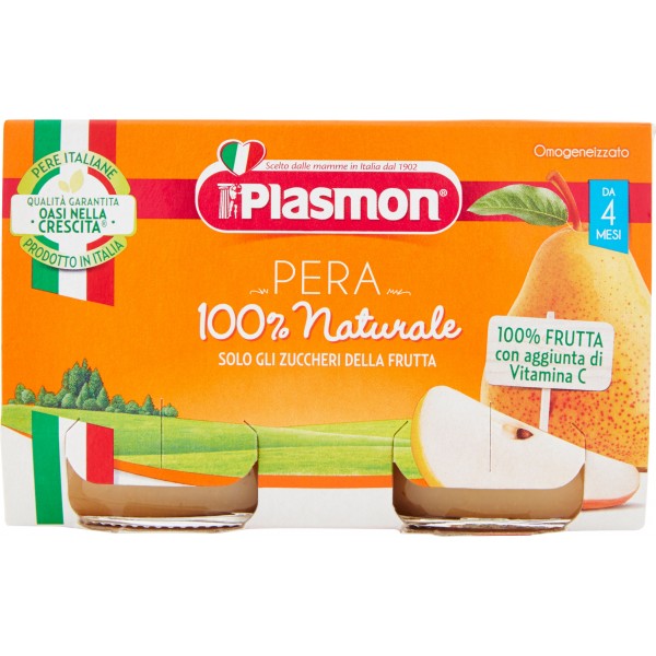 Plasmon Omogeneizzato Bambini Alla Frutta Gusto Pera 2 Vasetti gr. 104