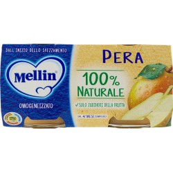 Mellin Pera 100% Naturale Omogeneizzato 2 x 100 gr.