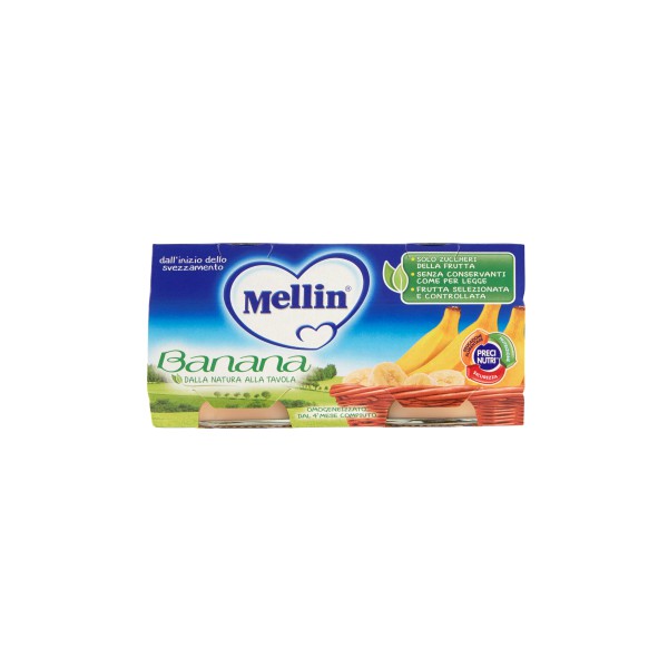 Mellin Omogeneizzato alla Frutta Gusto Banana 2 Vasetti gr. 100