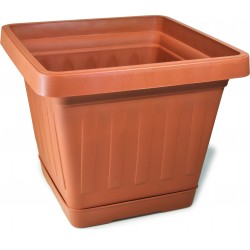 Bama vaso terra quadrato cm.30x30 c/sottovaso