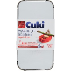 Cuki Conserva e Cuoce Vaschette alluminio con coperchi 2 porzioni - 4 pz (R62)