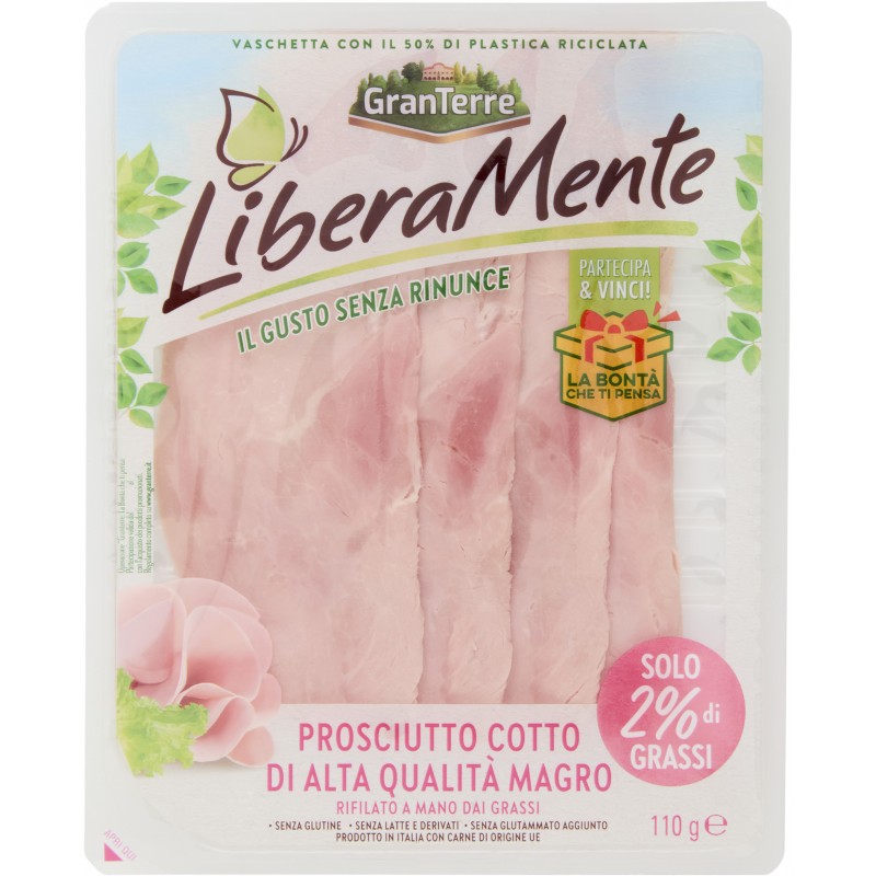 Casa Modena Liberamente Prosciutto Cotto Alta Qualità Affettato gr.110