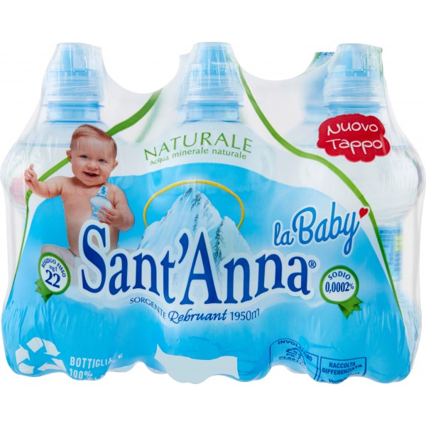 Sant'Anna La Baby Acqua Naturale In Bottiglietta Con Ciuccio cl. 25 x6