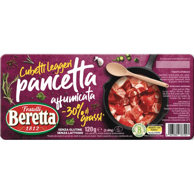Beretta Pancetta Affumicata A Cubetti gr. 150 Scopri