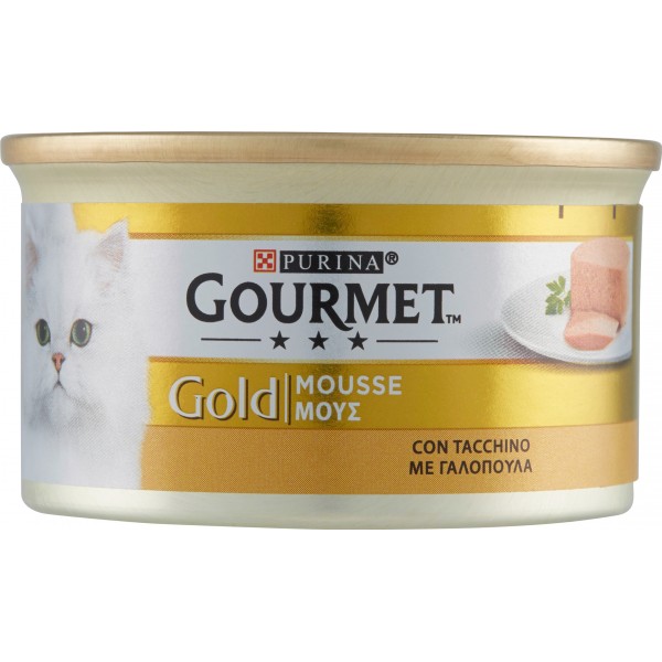 PURINA GOURMET Gold Gatto Mousse con Tacchino lattina 85 gr. PURINA GOURMET Gold Gatto Mousse con Tacchino lattina 85 gr.