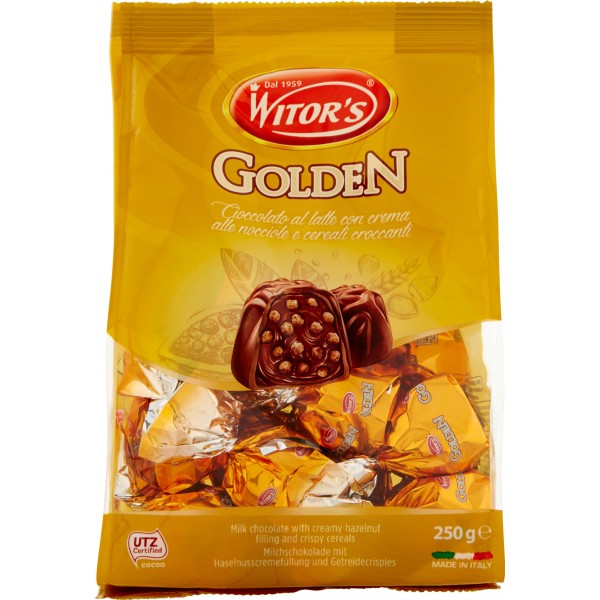 Cioccolato latte con crema alle nocciole e cereali croccanti Witor's