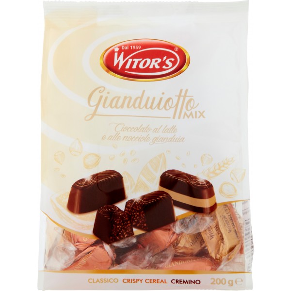 Witor's Gianduiotto Mix Cioccolato al latte e alle nocciole gianduia 200 gr.