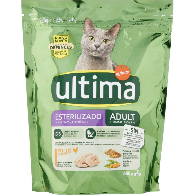 Ultima Crocchette Per Gatti Sterilizzati – Pollo, Controllo Del Peso E Salute Delle Vie Urinarie – Confezione Da 6 Kg (4x1,5 Kg)
