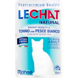 Le Chat Natural Squisiti pezzetti di tonno con pesce bianco 80 gr.