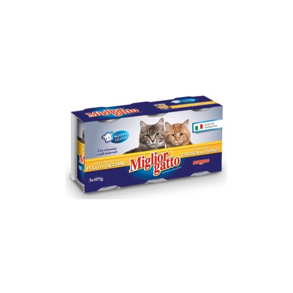 Migliorgatto bocconcini pollo tacchino - gr.405x3