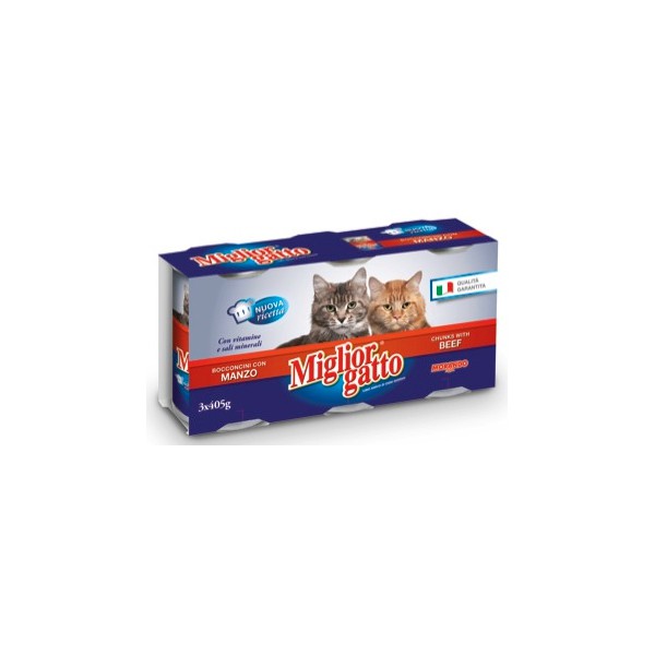Migliorgatto bocconcini manzo - gr.405 x3