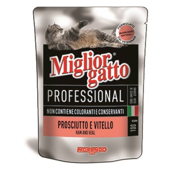 Migliorgatto busta prosciutto e vitello gr.100 Migliorgatto busta prosciutto e vitello gr.100