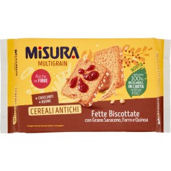 Misura Multigrain Cereali Antichi Fette Biscottate con Grano Saraceno, Farro e Quinoa 320 gr.