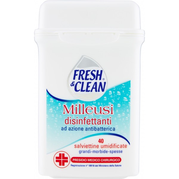 Fresh&clean Milleusi Disinfettanti Conf. da 40 Salviettine Umidificate