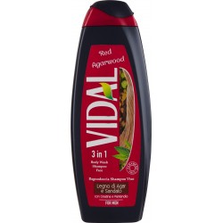 Vidal Red Agarwood 3in1 Bagnodoccia Shampoo Viso Legno di Agar e Sandalo For Men 500 ml.