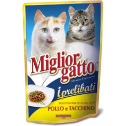 Migliorgatto prelibati pollo tacchino busta gr.100