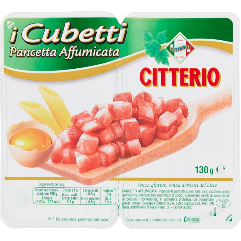 Pancetta affumicata Citterio I cubetti gr. 130 Ordinali su Cicalia