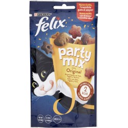 PURINA FELIX Party Mix Snack Gatto Original mix al gusto di pollo, fegato e tacchino busta 60 gr.
