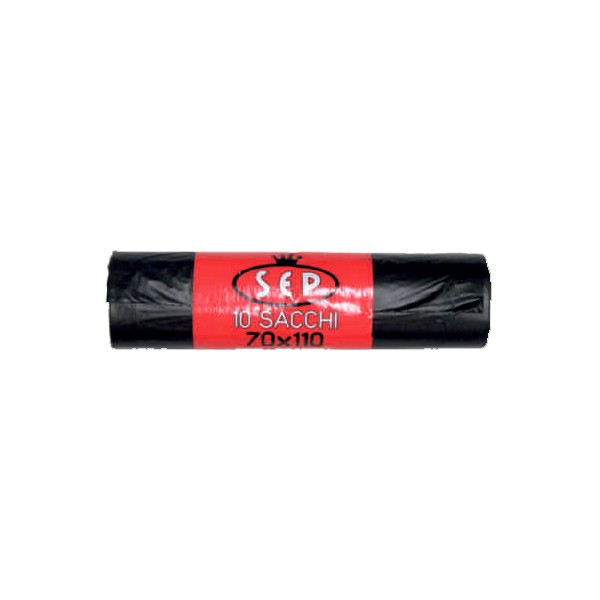 Sep sacchi immondizia neri cm.70x110 rotoli x10