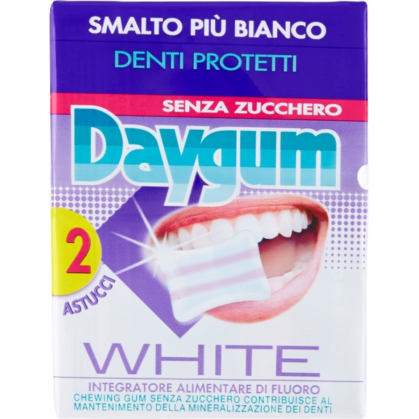 Daygum White Chewing Gum Senza Zucchero Denti Protetti Conf. 2 Astucci