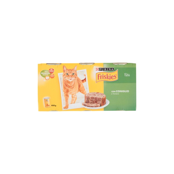 Friskies pate coniglio verdure - gr.400 x3