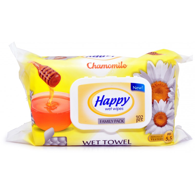 Happy salviette bimbi camomilla x102 Happy salviette bimbi camomilla x102