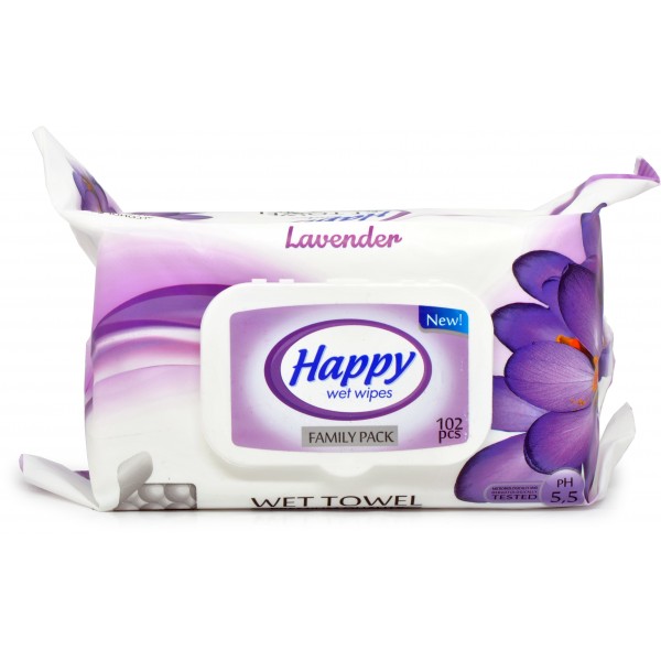 Happy Salviette Intime per Bambini Profumate Alla Lavanda Conf. 102pz