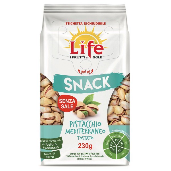 Life snack pistacchio non salato gr.230 Life snack pistacchio non salato gr.230