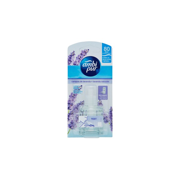 Ambipur Ricar 21,5 - Parfum D'ambiance Lavande, Diffuseur 80g, Pour Intérieur, Voiture, Bureau