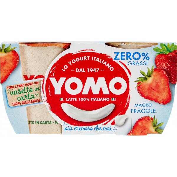 Yomo Yogurt Alla Fragola 100% Naturale 2 Vasetti gr. 125