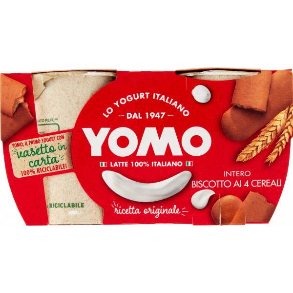Yogurt Yomo 100% naturale biscotto ai 4 cereali 2x125g