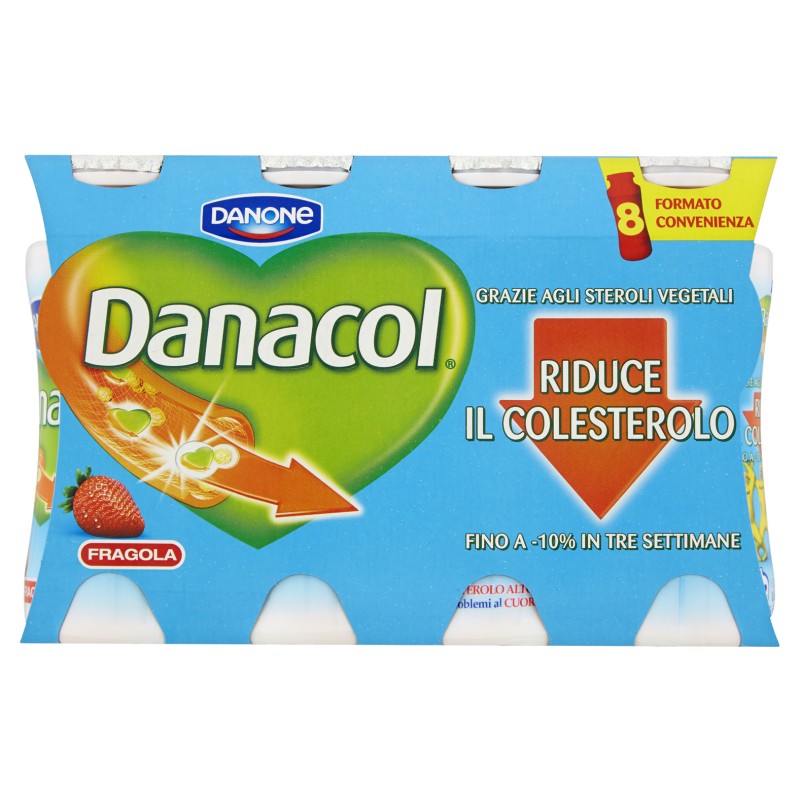 Danone Danacol al Gusto Fragola | 800 gr. totali (8 x 100 gr.)
