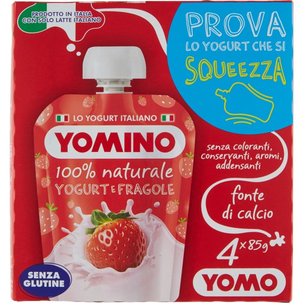 Yomo Yomino Yogurt Da Bere Alla Fragola Conf. 4 Barattoli Squeeze
