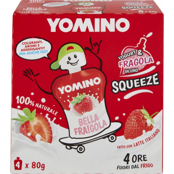 Yomo Yomino Yogurt Da Bere Alla Fragola Conf. 4 Barattoli Squeeze