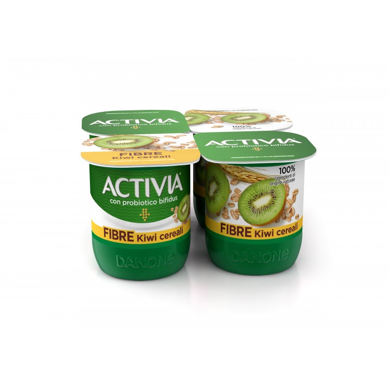 Danone Activia Yogurt Con Fibre Kiwi E Cereali Conf. 4 Vasetti gr.125
