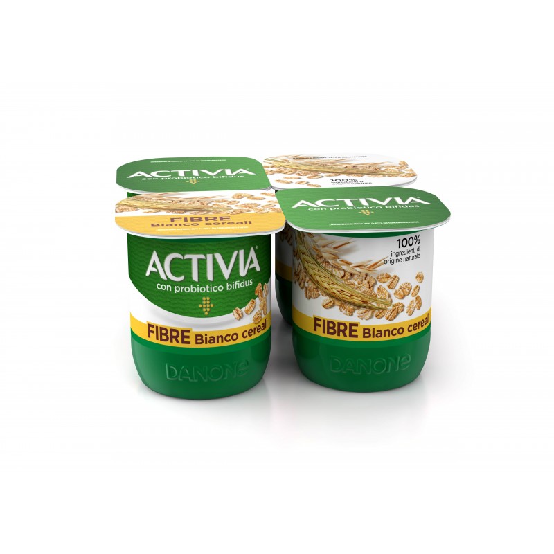 Danone Activia Yogurt Bianco Con Fibre E Cereali 4 Vasetti gr.125