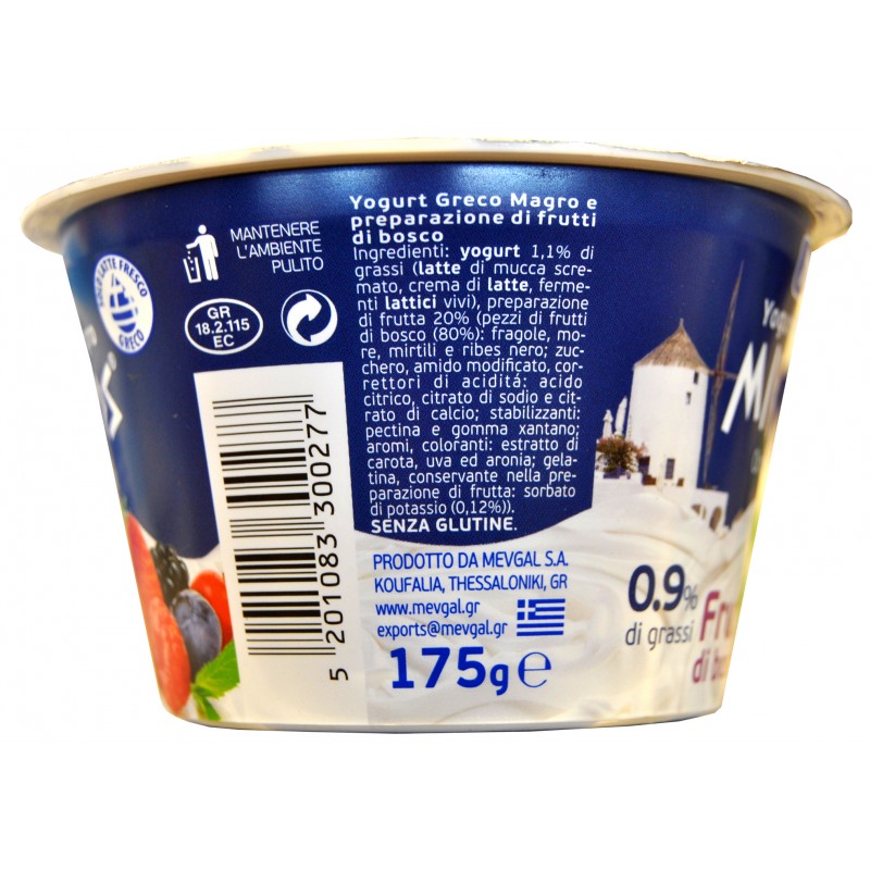 Yogurt mikonos frutti bosco Mevagal 175 gr. Ordina su