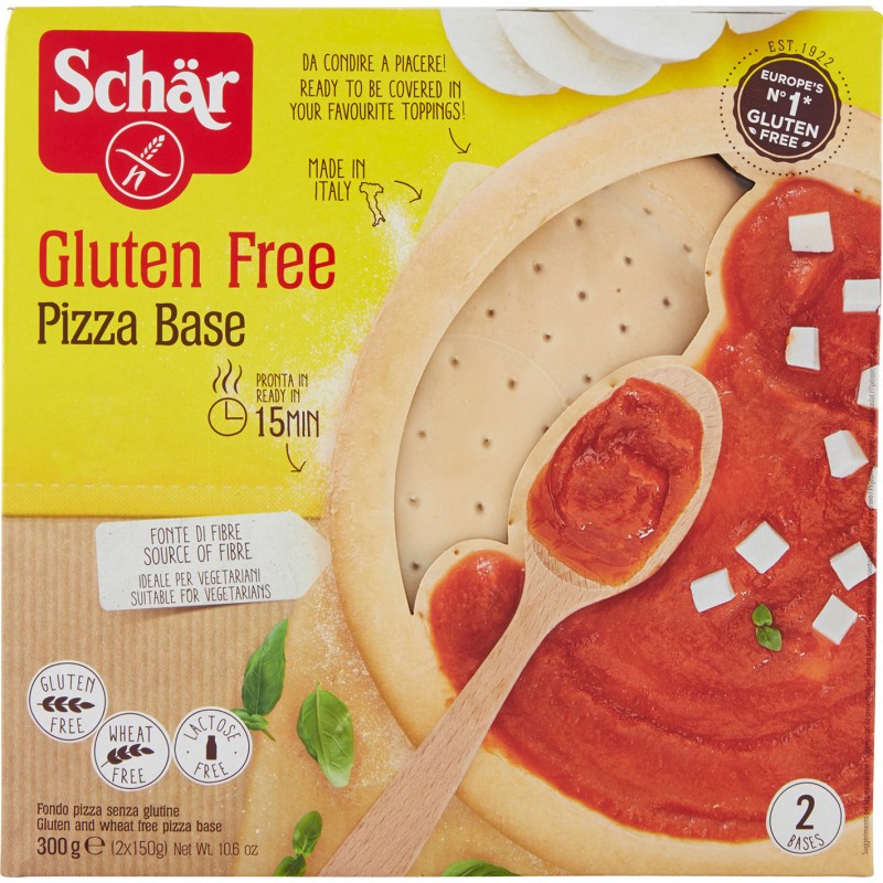 Schar base per pizza senza glutine gr.150x2 GU7333 Schar base per pizza senza glutine gr.150x2 GU7333