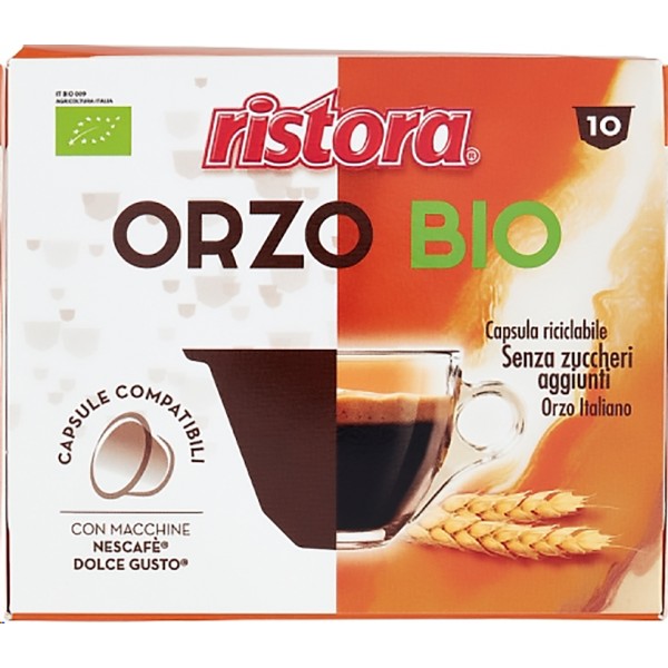 Ristora Orzo Biologico Bevanda Capsule 10 Pezzi 8 Gr