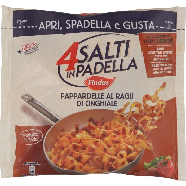 4 Salti in Padella Findus Pappardelle al Ragù di Cinghiale 550 gr. 4 Salti in Padella Findus Pappardelle al Ragù di Cinghiale 550 gr.