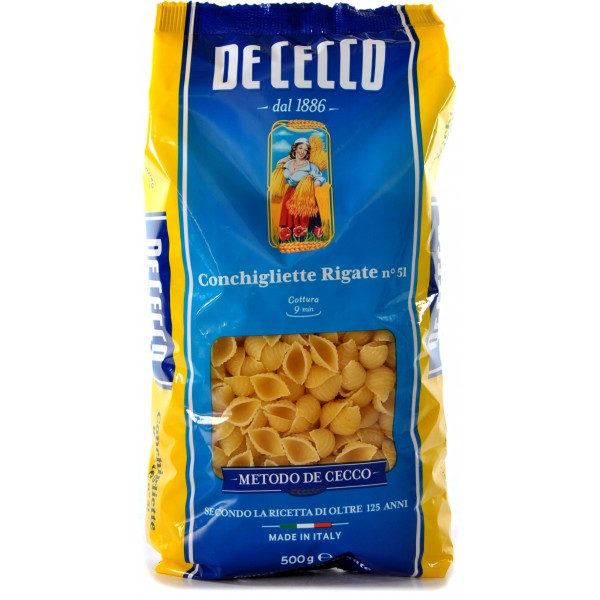 De Cecco Conchigliette Rigate Pasta Secca 500 Gr