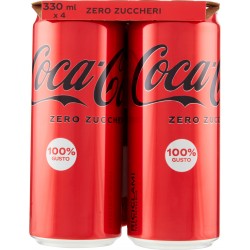 COCA-COLA Zero Zuccheri 330ml x 4 (Lattina)