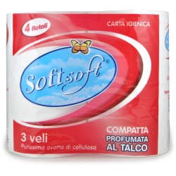 Soft Soft carta igienica x 4 rossa talco