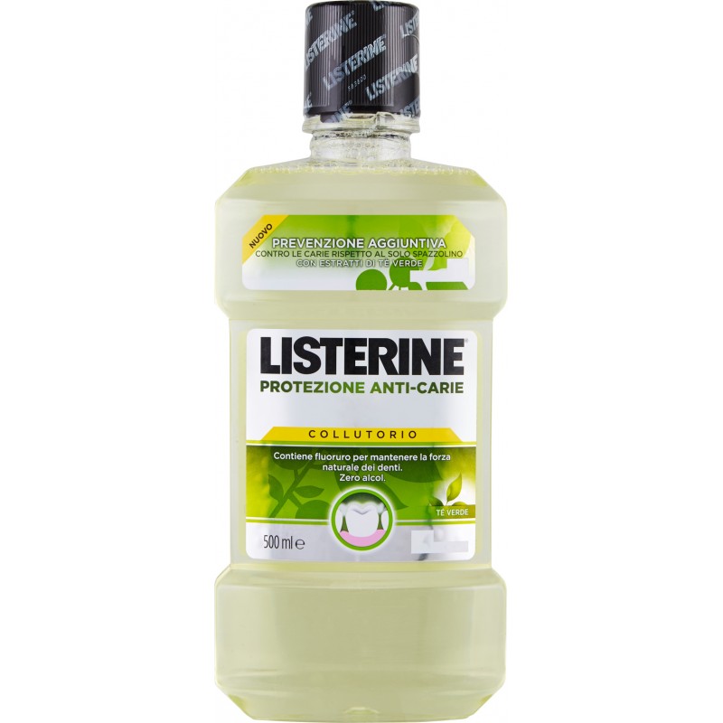Listerine Protezione Anti-Carie Gusto Delicato Tè Verde 500 ml. Listerine Protezione Anti-Carie Gusto Delicato Tè Verde 500 ml.