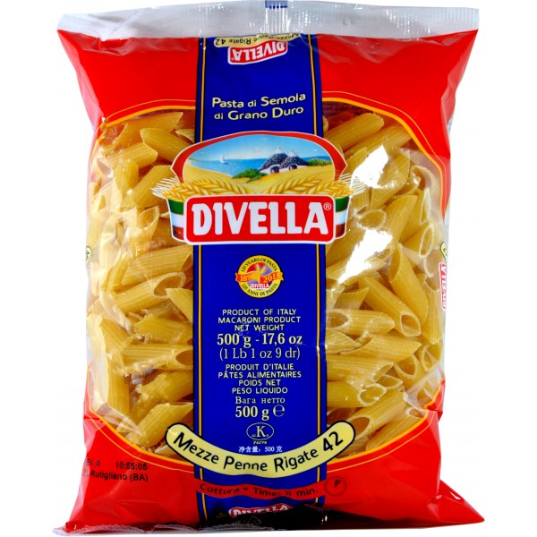 Divella Mezze Penne Rigate Pasta Secca Confezione 500 Gr