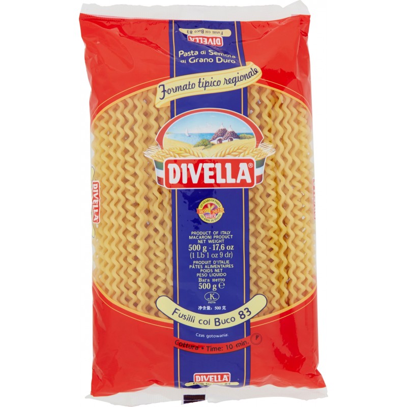 Divella Fusilli Col Buco Pasta Di Semola n.83 gr.500 Cicalia