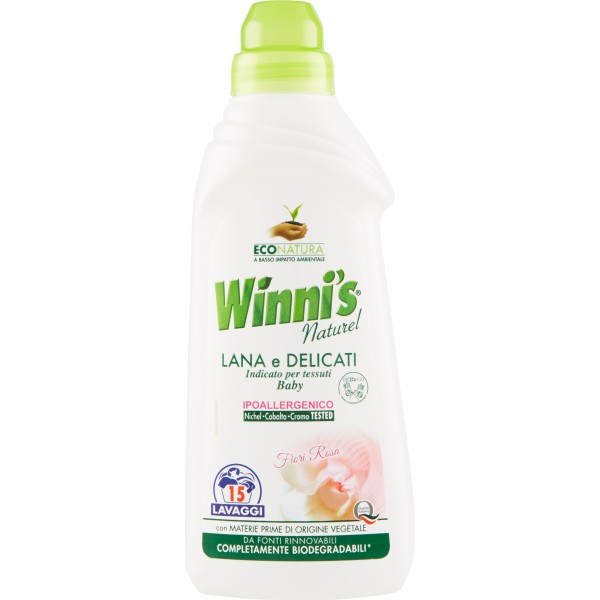 Winni's NaturelDetersivo Ecologico Lana Delicati Fiori Rosa ml.750