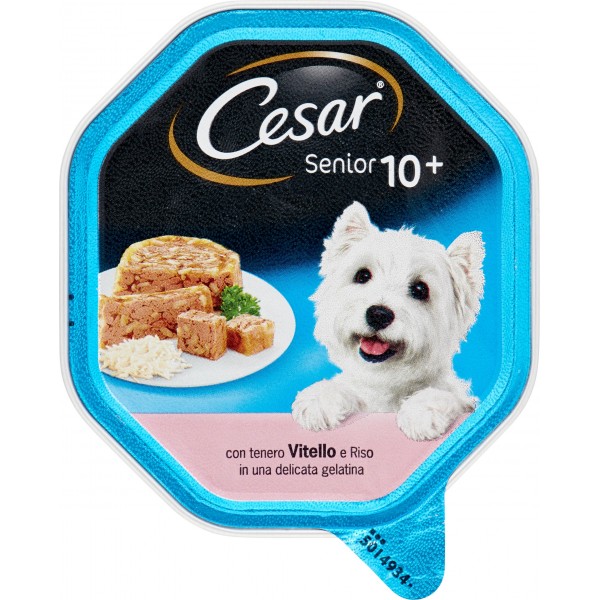 Cesar Senior 10+ con tenero Vitello e Riso in una delicata gelatina 150 gr.