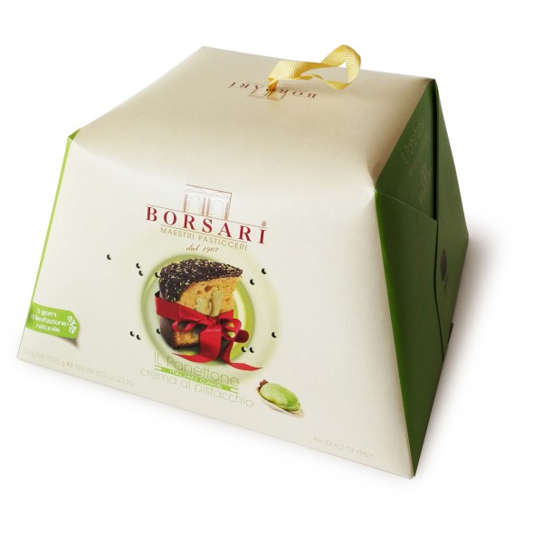 Borsari panettone basso con crema di pistacchi kg.1 Borsari panettone basso con crema di pistacchi kg.1
